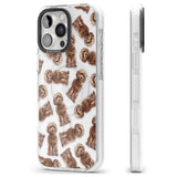 iPhone 16 Pro Max Cockapoo (Brown) Watercolour Dog Pattern Black Impact Phone Case