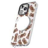 iPhone 16 Pro Max Cockapoo (Brown) Watercolour Dog Pattern Black Impact Phone Case