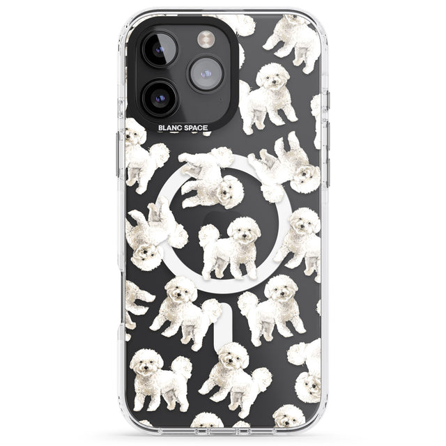 iPhone 16 Pro Max Bichon Frise Watercolour Dog Pattern Black Impact Phone Case