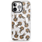 iPhone 16 Pro Max Doberman Watercolour Dog Pattern Black Impact Phone Case