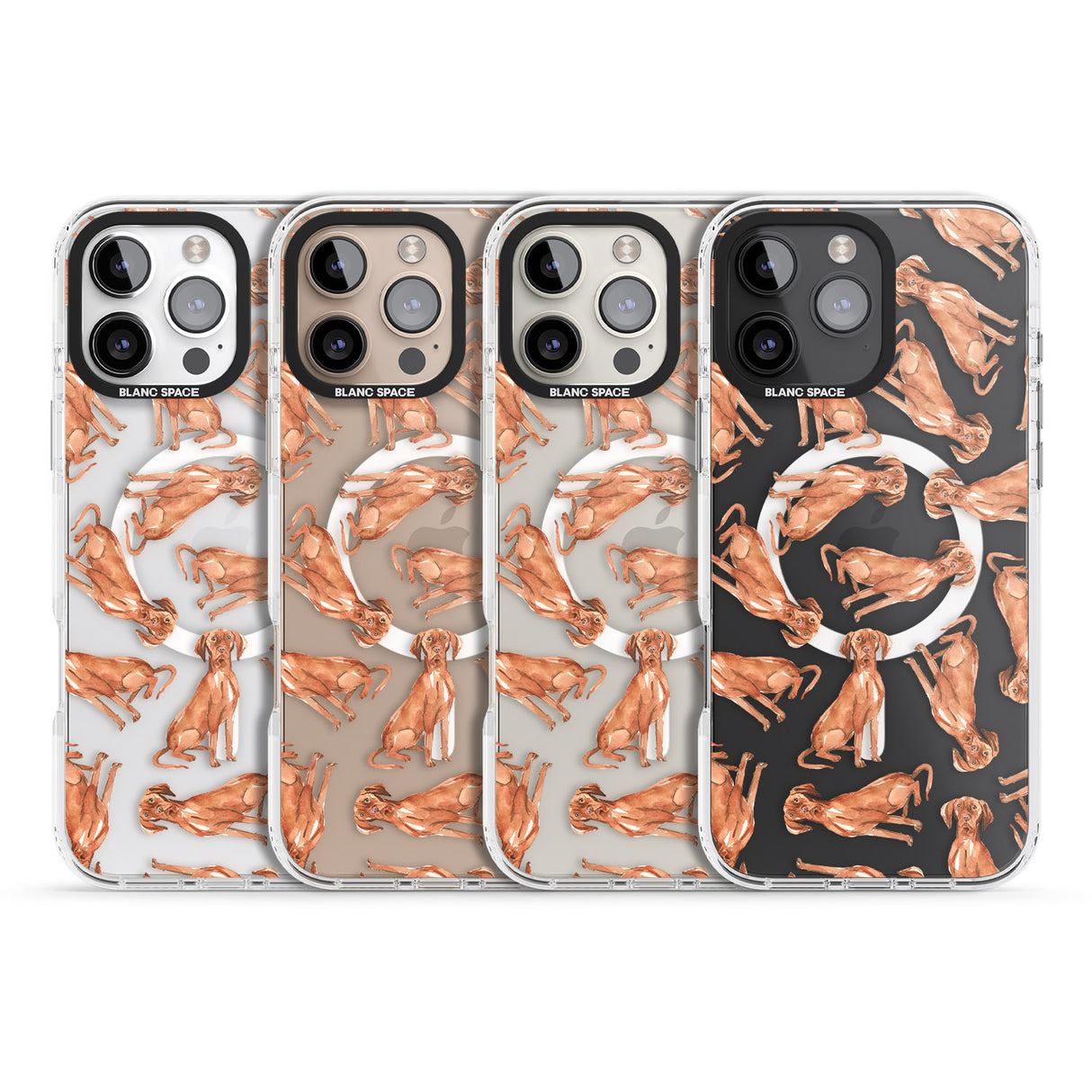 iPhone 16 Pro Max Hungarian Vizsla Watercolour Dog Pattern Black Impact Phone Case