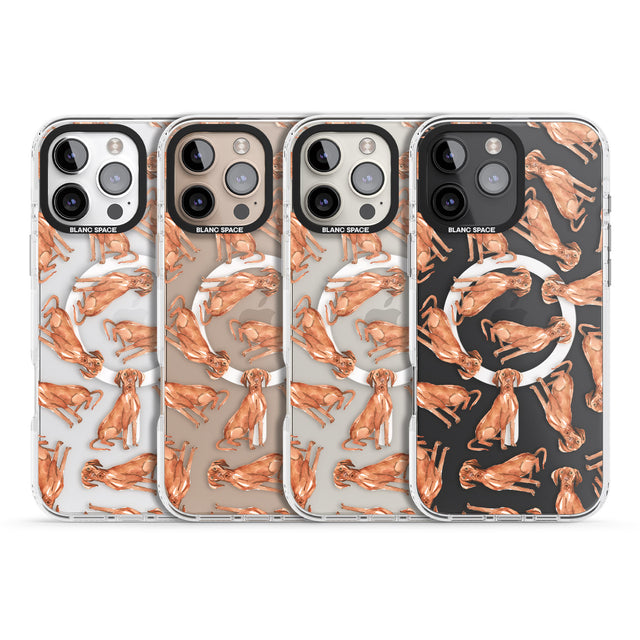 iPhone 16 Pro Max Hungarian Vizsla Watercolour Dog Pattern Black Impact Phone Case