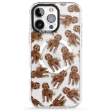 iPhone 16 Pro Max Labradoodle (Brown) Watercolour Dog Pattern Black Impact Phone Case