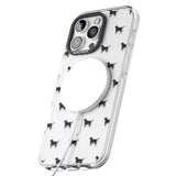 iPhone 16 Pro Max Black Labrador Dog Pattern Clear Black Impact Phone Case