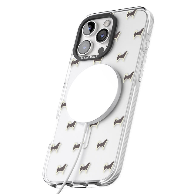 iPhone 16 Pro Max Alaskan Malamute Dog Pattern Clear Black Impact Phone Case