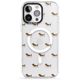 iPhone 16 Pro Max Basset Hound Dog Pattern Clear Black Impact Phone Case