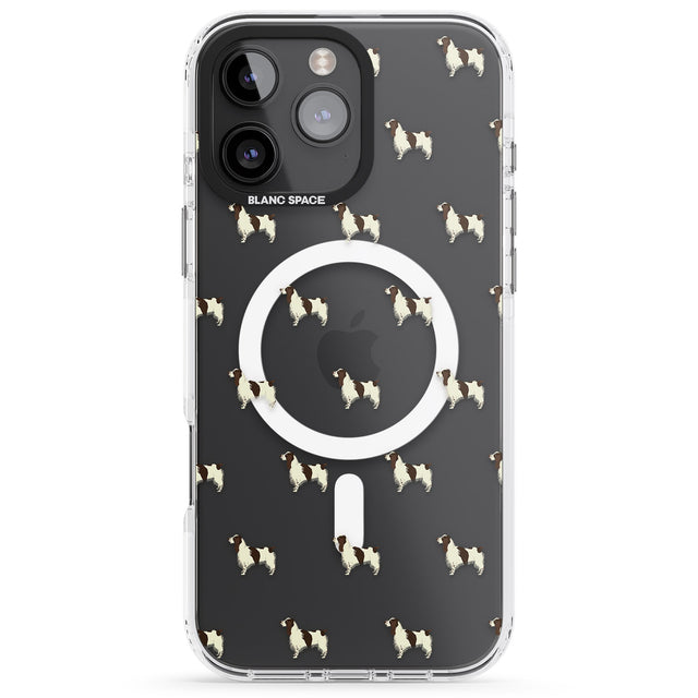 iPhone 16 Pro Max English Springer Spaniel Dog Pattern Clear Black Impact Phone Case