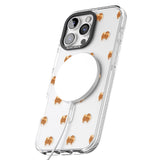 iPhone 16 Pro Max Pomeranian Dog Pattern Clear Black Impact Phone Case