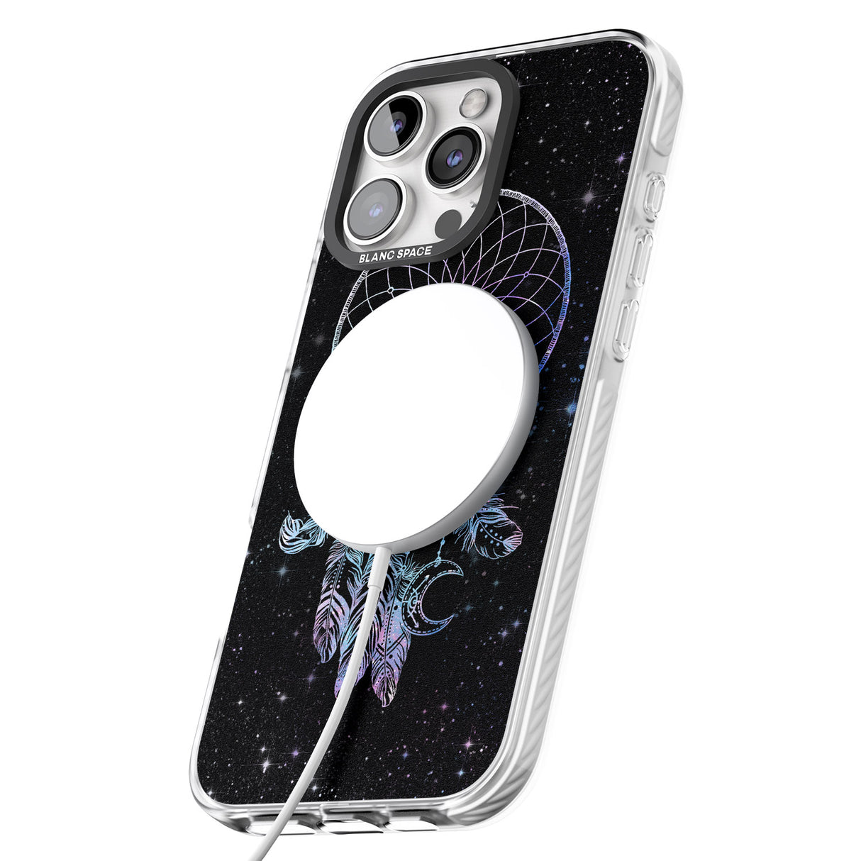 iPhone 16 Pro Max Dreamcatcher Space Stars Galaxy Print Black Impact Phone Case