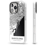 iPhone 16 Pro Max Map of Barcelona, Spain Black Impact Phone Case