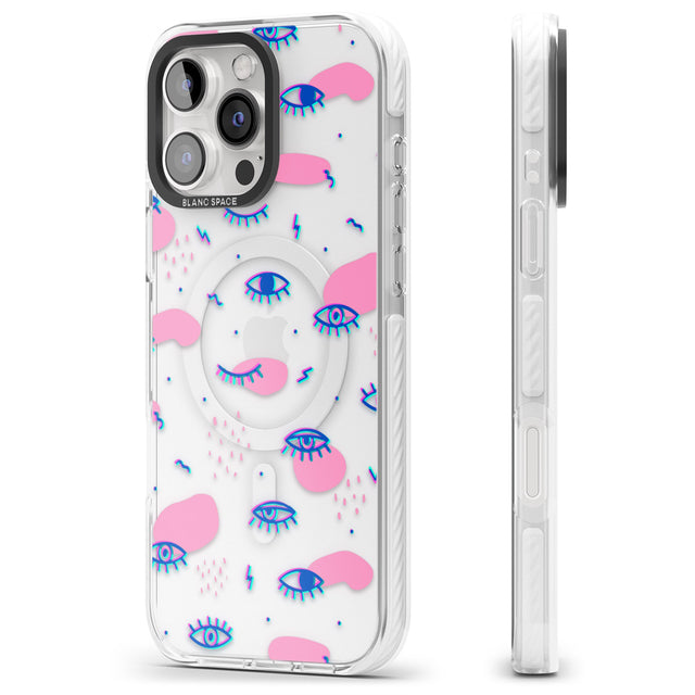 iPhone 16 Pro Max Pink Eye Blotches Black Impact Phone Case