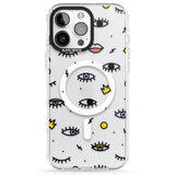 iPhone 16 Pro Max Eyes & Lips Icons Black Impact Phone Case