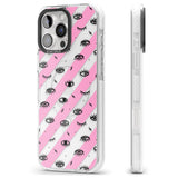 iPhone 16 Pro Max Pink Stripe Eyes Black Impact Phone Case