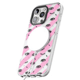 iPhone 16 Pro Max Pink Stripe Eyes Black Impact Phone Case