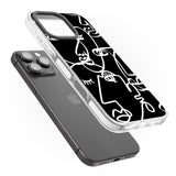 iPhone 16 Pro Max Abstract Continuous Line Faces White on Black Black Impact Phone Case