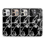 iPhone 16 Pro Max Abstract Continuous Line Faces White on Black Black Impact Phone Case