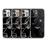 iPhone 16 Pro Max Abstract Continuous Line Faces Clear on Black Black Impact Phone Case