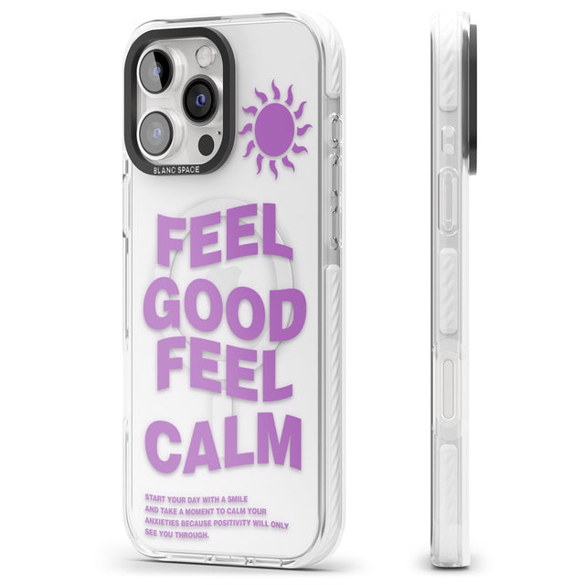 iPhone 16 Pro Max Feel Good Feel Calm (Purple) Black Impact Phone Case