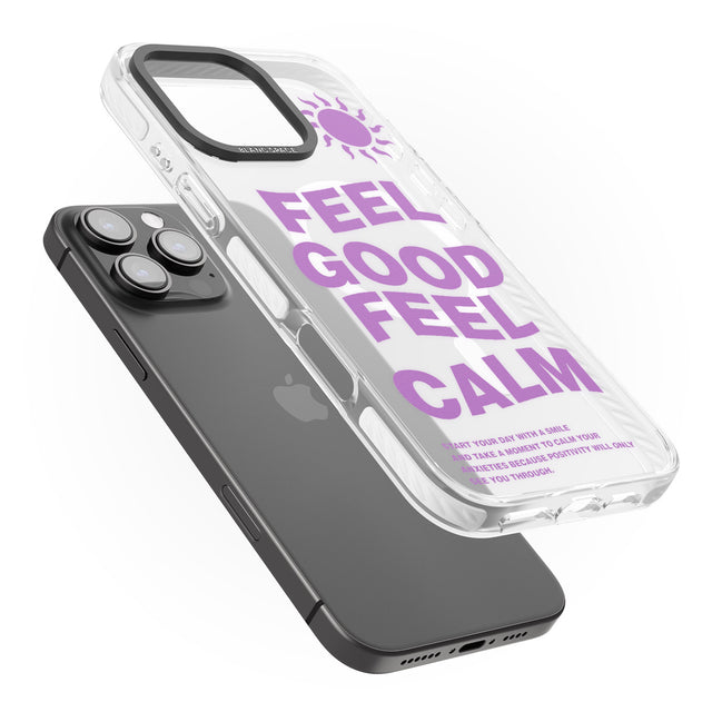 iPhone 16 Pro Max Feel Good Feel Calm (Purple) Black Impact Phone Case