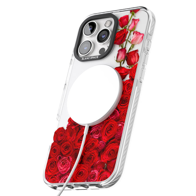 iPhone 16 Pro Max Floral Roses Black Impact Phone Case