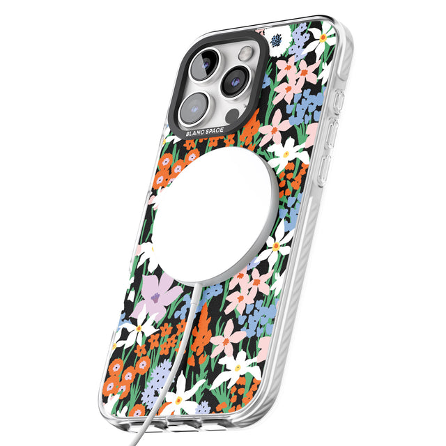 iPhone 16 Pro Max Springtime Meadow: Solid Black Impact Phone Case