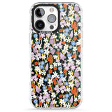 iPhone 16 Pro Max Energetic Floral Mix: Solid Black Impact Phone Case