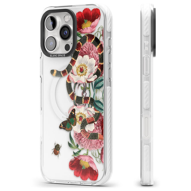 iPhone 16 Pro Max Floral Snake Black Impact Phone Case