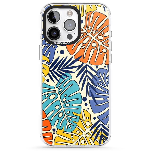 iPhone 16 Pro Max Beach Leaves Black Impact Phone Case