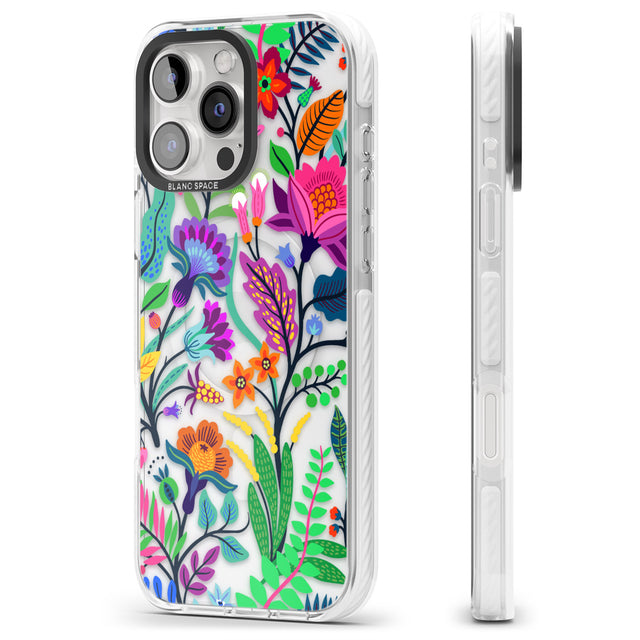 iPhone 16 Pro Max Floral Vibe Black Impact Phone Case