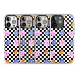 iPhone 16 Pro Max Checkered Blossom Black Impact Phone Case