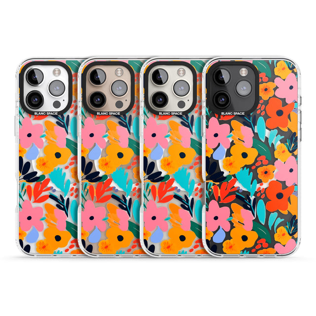 iPhone 16 Pro Max Floral Fiesta Black Impact Phone Case