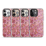 iPhone 16 Pro Max Large Pink Flowers Transparent Design Black Impact Phone Case