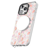 iPhone 16 Pro Max Pink Petals Transparent Design Black Impact Phone Case