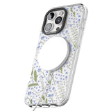 iPhone 16 Pro Max Blue Wild Flower Design Black Impact Phone Case