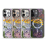 iPhone 16 Pro Max Wild Flower Stripe Design Black Impact Phone Case