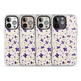 iPhone 16 Pro Max Violet Floral Pattern Design - Cream Black Impact Phone Case