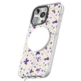 iPhone 16 Pro Max Violet Floral Pattern Design - Cream Black Impact Phone Case