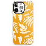 iPhone 16 Pro Max Fern Pattern on Yellow Black Impact Phone Case