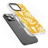 iPhone 16 Pro Max Fern Pattern on Yellow Black Impact Phone Case