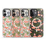 iPhone 16 Pro Max Pink Petals Transparent Floral Black Impact Phone Case