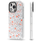 iPhone 16 Pro Max Red Fruits Transparent Floral Black Impact Phone Case