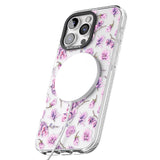 iPhone 16 Pro Max Purple Orchids Transparent Floral Black Impact Phone Case