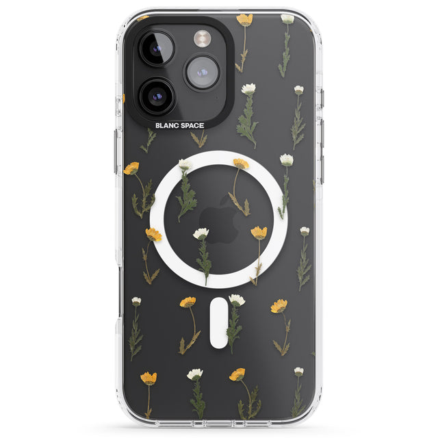 iPhone 16 Pro Max Pressed Flower Black Impact Phone Case