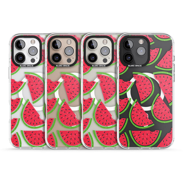 iPhone 16 Pro Max Watermelon Pattern Black Impact Phone Case