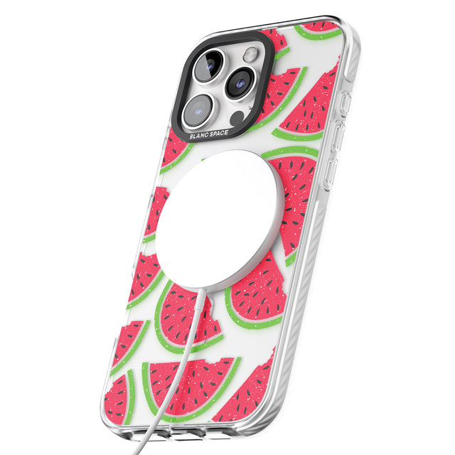 iPhone 16 Pro Max Watermelon Pattern Black Impact Phone Case