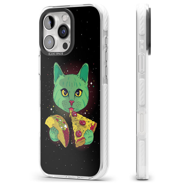 iPhone 16 Pro Max Pizza Purr Black Impact Phone Case