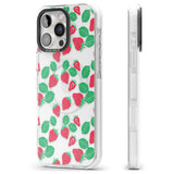 iPhone 16 Pro Max Strawberry Pattern Black Impact Phone Case