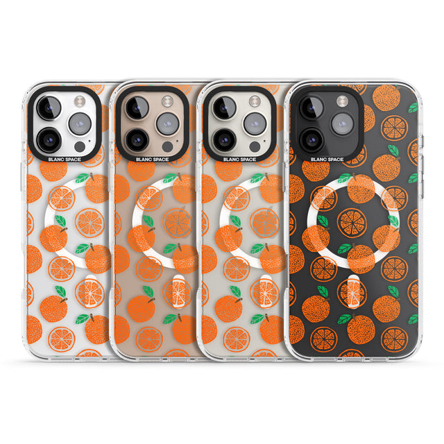 iPhone 16 Pro Max Orange Pattern Black Impact Phone Case