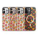 iPhone 16 Pro Max Blood Orange Fruit Pattern Transparent Black Impact Phone Case