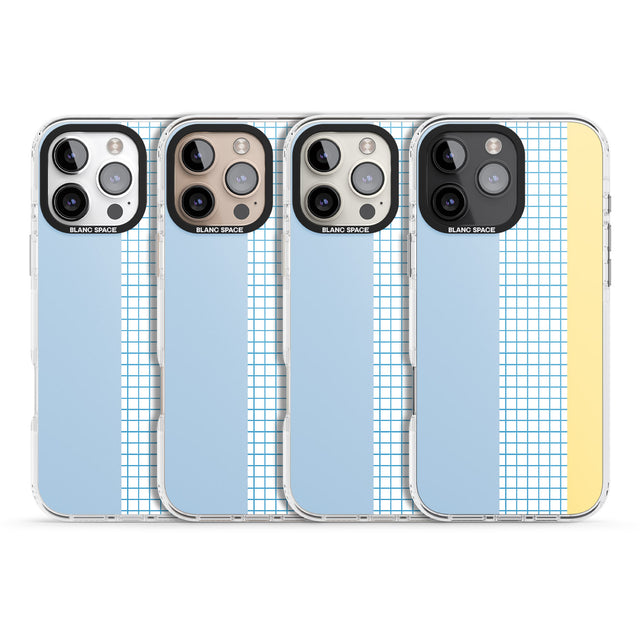 iPhone 16 Pro Max Abstract Grid Blue & Yellow Black Impact Phone Case